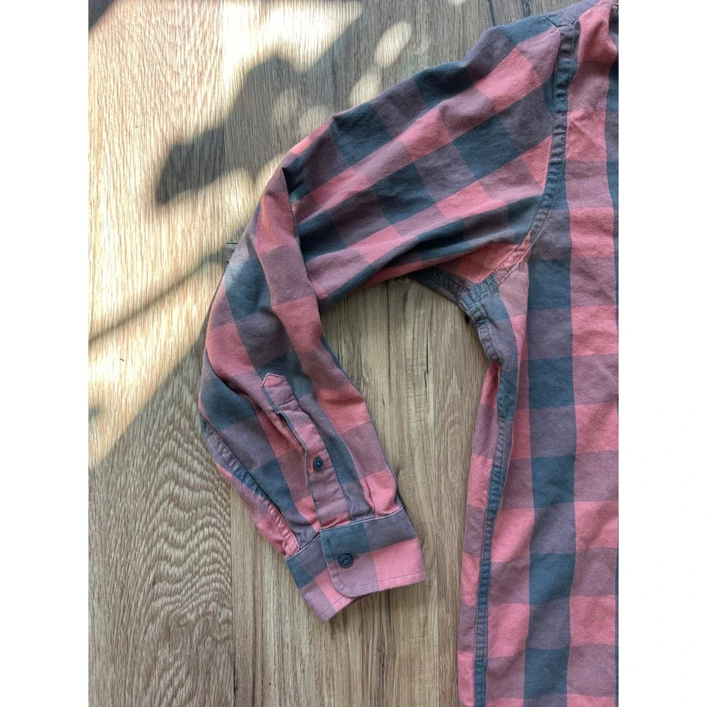 Banana Republic Mens Slim Fit Buffalo Plaid Button Down Shirt‎ XL Red Grey